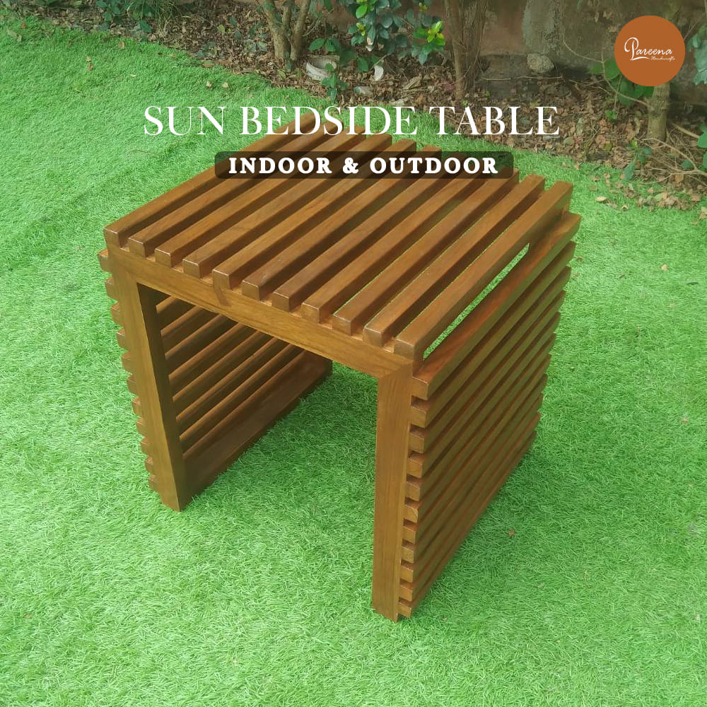 โต๊ะข้างไม้สัก PAREENA DECOR รุ่น BST-002, ขนาด 44X44X45 ซม.สีไม้ธรรมชาติ_3
